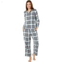 L.L.Bean Petite Scotch Plaid Flannel Pajamas Plaid Indigo Tartan ID-vOtPmra2