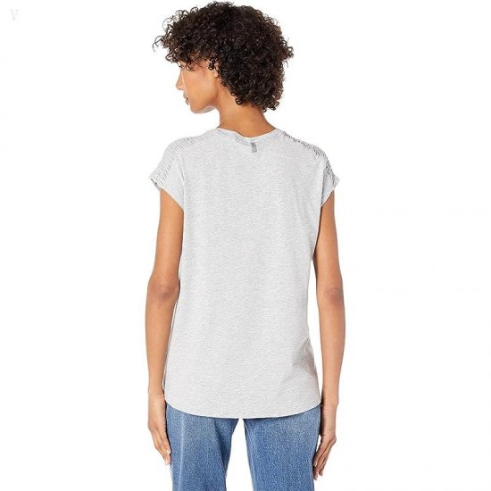 L.L.Bean Beyond Soft Short Sleeve V-Neck Tee Light Gray Heather ID-RyOlseLS