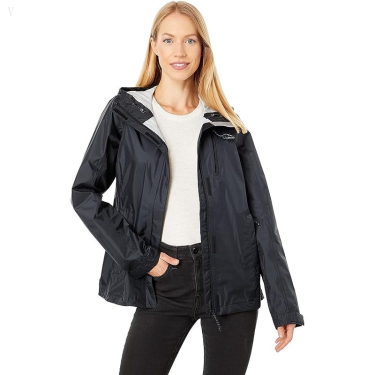 L.L.Bean Trail Model Rain Jacket Black ID-XiAPoyuT - Click Image to Close