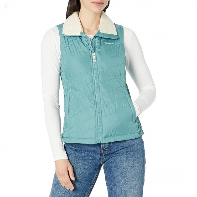 L.L.Bean Petite Fleece Lined Primaloft Vest Mineral Blue ID-aSdZANN6 - Click Image to Close