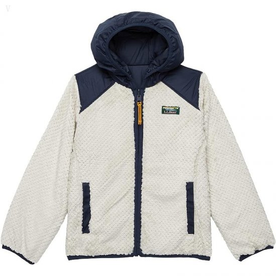 L.L.Bean Mountain Bound Reversible Hooded Jacket (Little Kids) Carbon Navy/Soapstone ID-2UICSshY