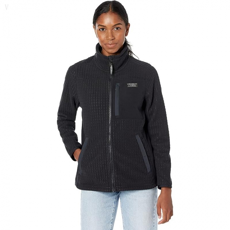 L.L.Bean Petite Mountain Classic Windproof Fleece Jacket Black ID-vHioMQeK - Click Image to Close