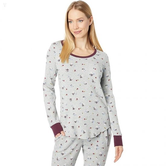 L.L.Bean Mini Waffle Lounge Set Print Gray Heather Floral ID-eIzPCHSH