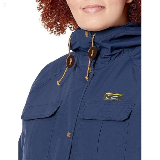 L.L.Bean Plus Size Mountain Classic Water Resistant Jacket Nautical Navy ID-WF0hVOei