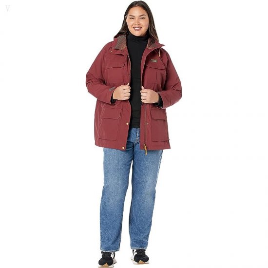 L.L.Bean Plus Size Mountain Classic Water Resistant Jacket Burgundy ID-4d8aaHPm