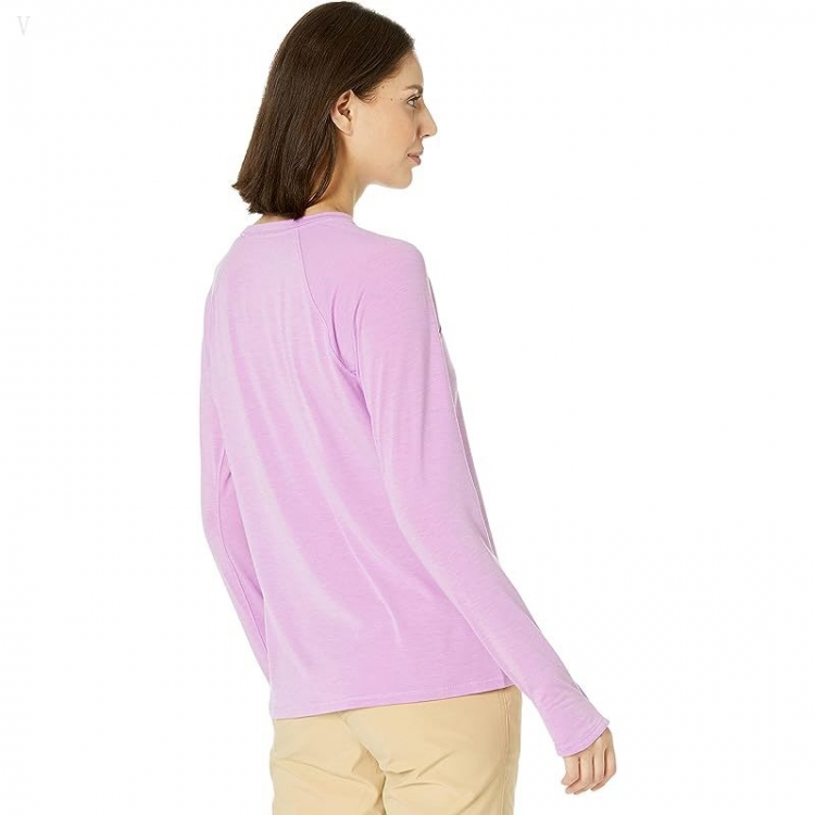 L.L.Bean Everyday Sunsmart Tee Crew Neck Long Sleeve Lilac ID-uOCgvE0h - Click Image to Close