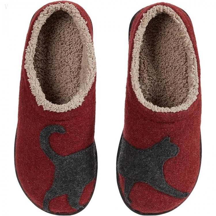 L.L.Bean Daybreak Scuffs Motif Deepest Red/Charcoal Cat ID-lJ3cgfc0 - Click Image to Close