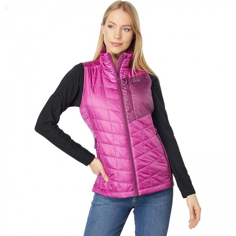 L.L.Bean Primaloft Packaway Vest Sugarplum/Bramble Berry ID-nu1hbejC - Click Image to Close