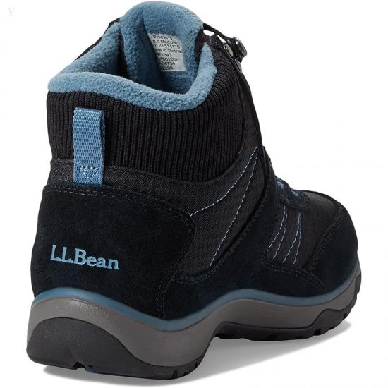 L.L.Bean Snow Sneaker 5 Mid Boot Water Resistant Insulated Lace-Up Black/Slate ID-43TLQil2