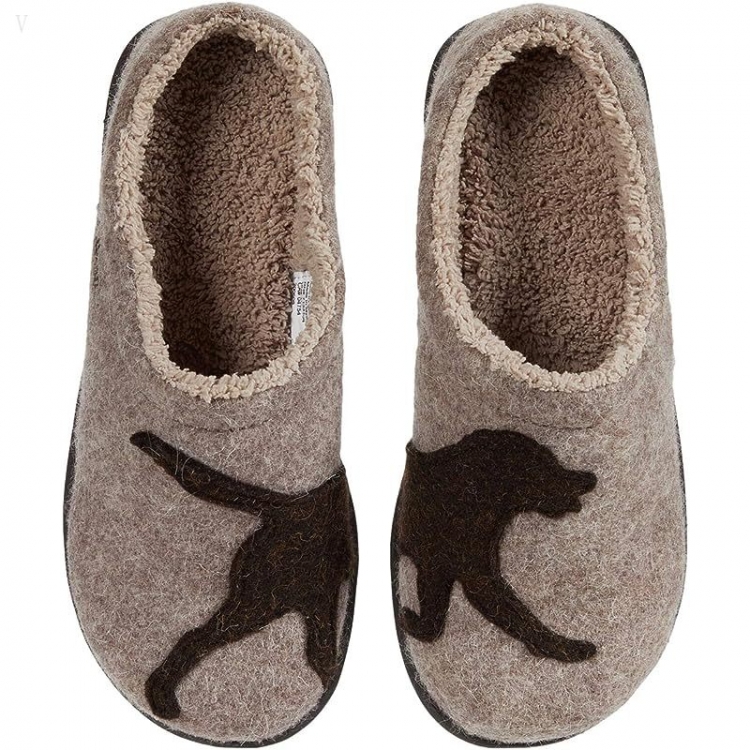 L.L.Bean Daybreak Scuffs Motif Taupe/Chocolate Dog ID-230xhoEr - Click Image to Close