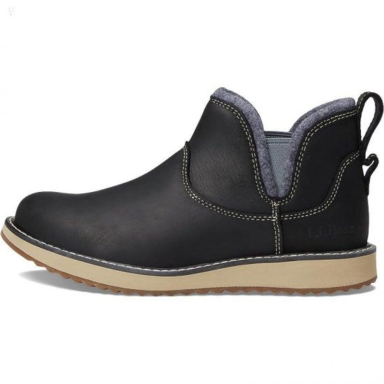 L.L.Bean Stonington Boot Plain Toe Pull-On Black ID-Taivx8go