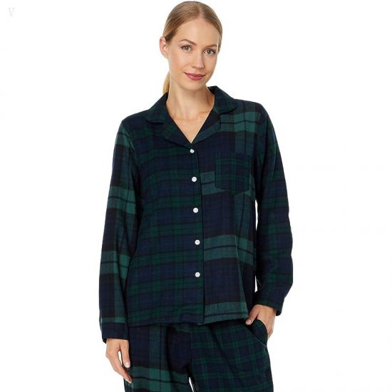 L.L.Bean Petite Scotch Plaid Flannel Pajamas Plaid Classic Black Watch Patchwork ID-e6hmZRpM