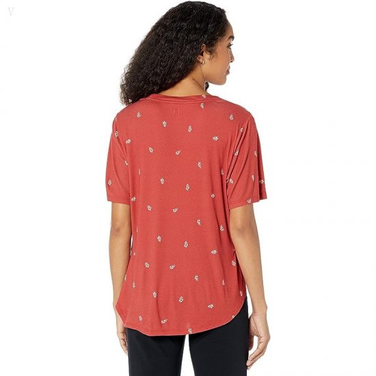 L.L.Bean Restore Sleep Top Print Deep Coral Print ID-lFg37zmN