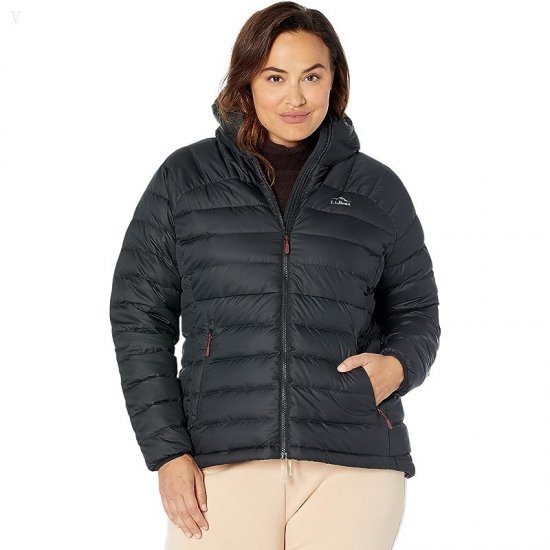 L.L.Bean Plus Size Down Hooded Jacket Black ID-iVAwV5s9