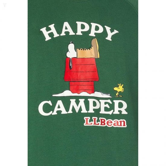 L.L.Bean L.L.Bean x Peanuts Sweatshirt Crew Neck Happy Camper Camp Green ID-ttXl5CQ0