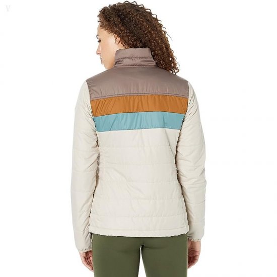 L.L.Bean Mountain Classic Puffer Jacket Color-Block Taupe Brown/Gray Birch ID-912WoOvg