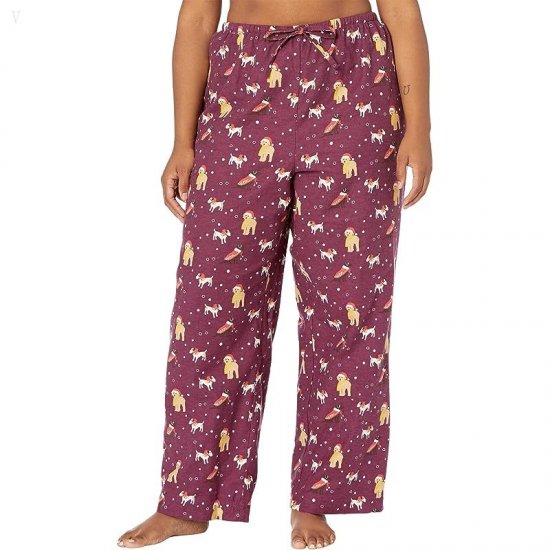 L.L.Bean Plus Size Cozy Pajama Set Print Bramble Berry Dog ID-RNsCgo5H