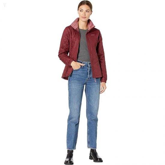 L.L.Bean Fleece-Lined Primaloft Jacket Burgundy ID-rYiTtEVw