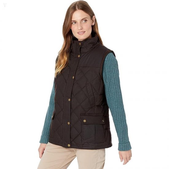 L.L.Bean Upcountry Waxed Cotton Down Vest Coffee Bean ID-5hbB0OKL