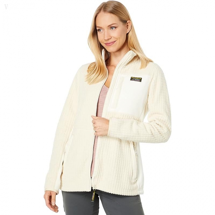 L.L.Bean Mountain Classic Windproof Fleece Jacket Natural/Bone ID-pteknCln - Click Image to Close