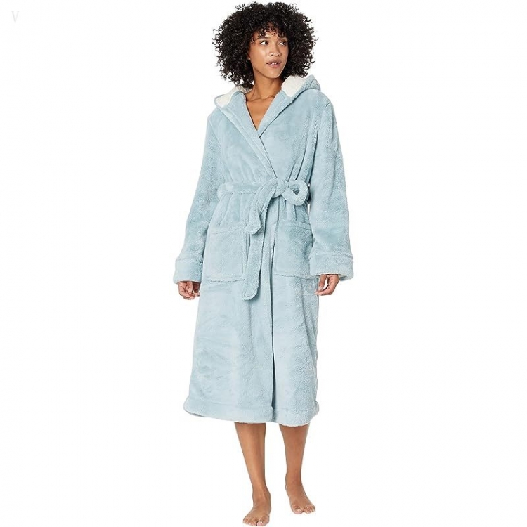 L.L.Bean Wicked Plush Robe Dusty Blue ID-HXWhzR5i - Click Image to Close