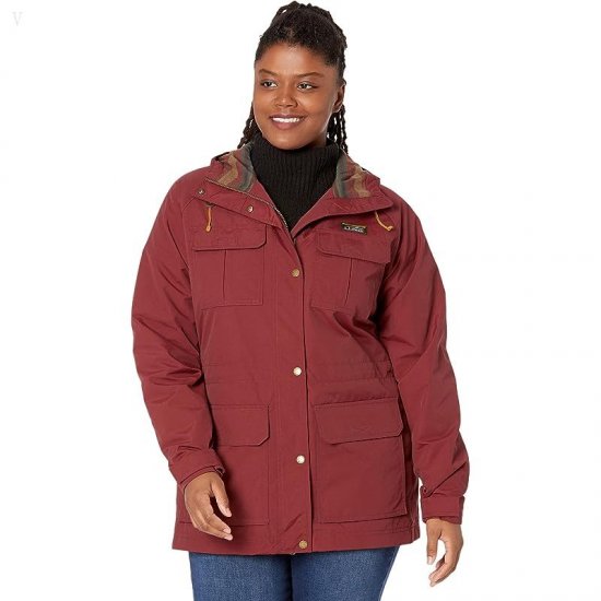 L.L.Bean Mountain Classic Water-Resistant Jacket Burgundy ID-bZSajce8