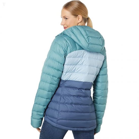 L.L.Bean Bean\'s Down Hooded Jacket Color-Block Vintage Indigo/Mineral Blue ID-FtAKRUjs