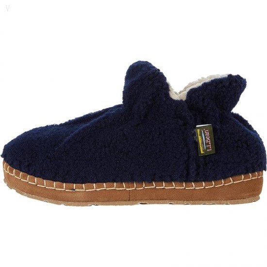 L.L.Bean Cozy Slipper Bootie Pile Fleece Bright Navy ID-VbCusYgs