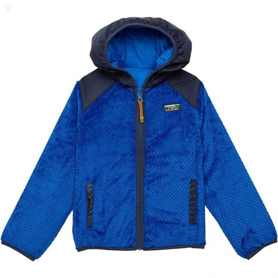 L.L.Bean Mountain Bound Reversible Hooded Jacket (Little Kids) Deep Sapphire/Carbon Navy ID-lg10GFZA