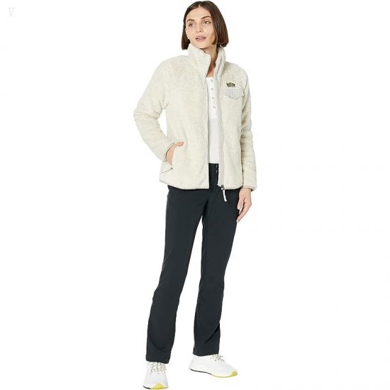 L.L.Bean Petite Hi-Pile Fleece Full Zip Jacket Sailcloth Heather/Oyster ID-2TfidSAr