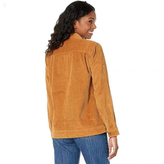 L.L.Bean Petite Comfort Corduroy Relaxed Shirt Long Sleeve Saddle ID-tNUieswE