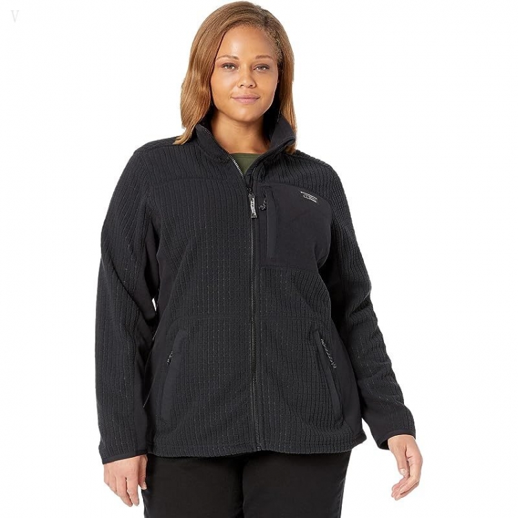 L.L.Bean Plus Size Mountain Classic Windproof Fleece Jacket Black ID-JLLw9MXb - Click Image to Close