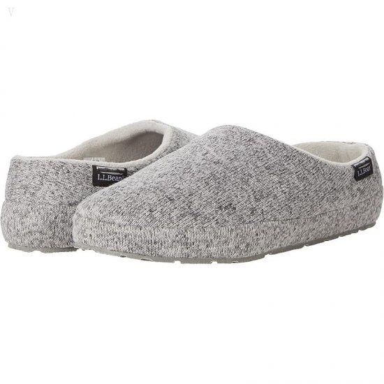 L.L.Bean Sweater Fleece Slipper Scuff II Gray Heather ID-pAmNAHnv