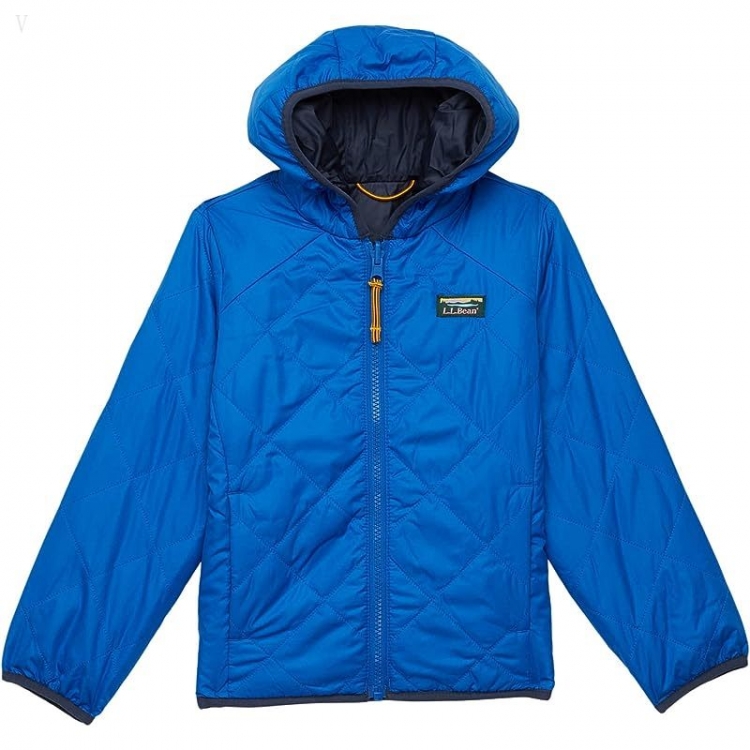 L.L.Bean Mountain Bound Reversible Hooded Jacket (Big Kids) Deep Sapphire/Carbon Navy ID-4VDMKjlv - Click Image to Close