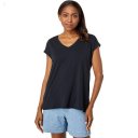 L.L.Bean Beyond Soft Short Sleeve V-Neck Tee Midnight Black ID-FUWEQIJX