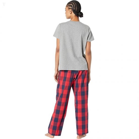 L.L.Bean Springtime Sleep PJ Set Bright Red Plaid ID-XM226Ubf