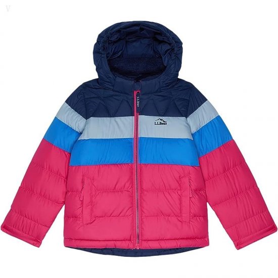 L.L.Bean Bean's Down Jackets Color-Block (Little Kids) Pink Berry ID-d3DTYFeo