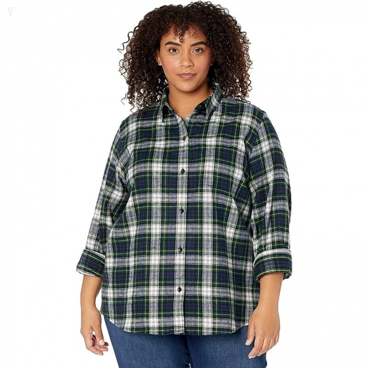 L.L.Bean Plus Size Scotch Plaid Shirt Black Watch ID-RJSXrvfc - Click Image to Close