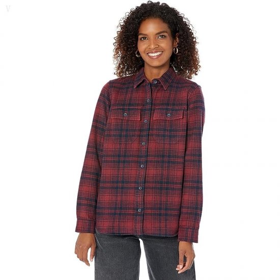 L.L.Bean New Chamois Shirt Pattern Red Wine Plaid ID-evx44p66