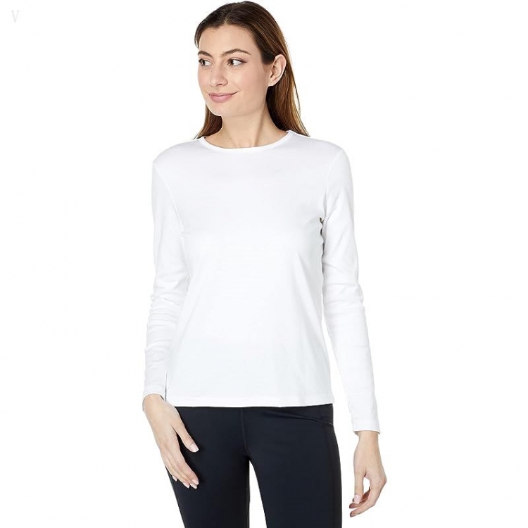 L.L.Bean Pima Crew Neck Long Sleeve White ID-bUhJ5b3d - Click Image to Close