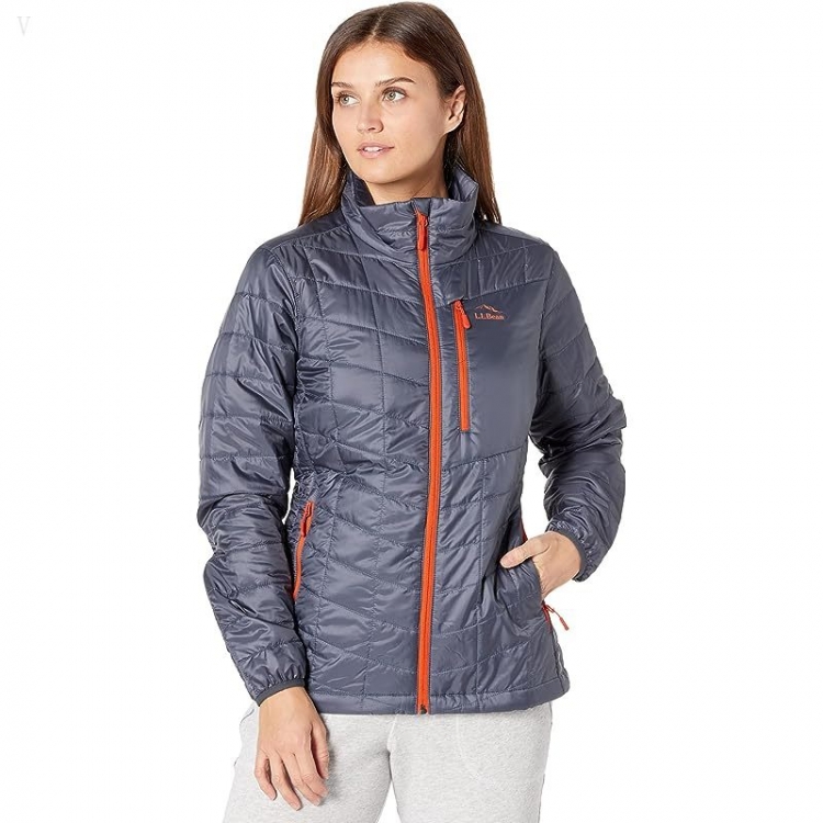 L.L.Bean Petite Primaloft Packaway Jacket Gunmetal Gray ID-bUqTQhrA - Click Image to Close