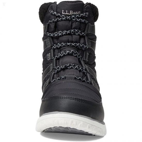 L.L.Bean Ultralight Boot Quilt Water Resistant Insulated Lace-Up Black/Sea Salt ID-OyXYu9EF