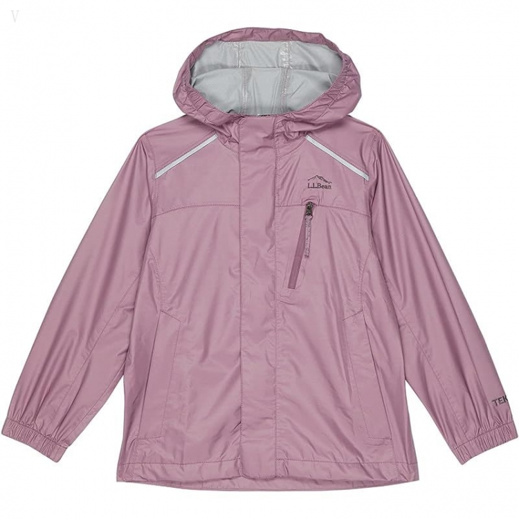 L.L.Bean Trail Model Rain Jacket Color-Block (Big Kids) Mauve Berry ID-uMfWoJEJ - Click Image to Close