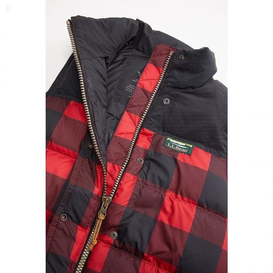 L.L.Bean Mountain Classic Down Vest Print Rich Red Buffalo Plaid ID-3JAnnOIX