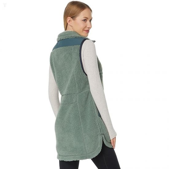 L.L.Bean Bean\'s Sherpa Fleece Long Vest Sea Green ID-1QW0lhvm