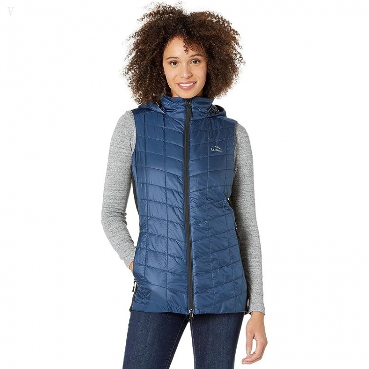 L.L.Bean Primaloft Packaway Long Vest Mariner Blue ID-RaB6oZ94 - Click Image to Close