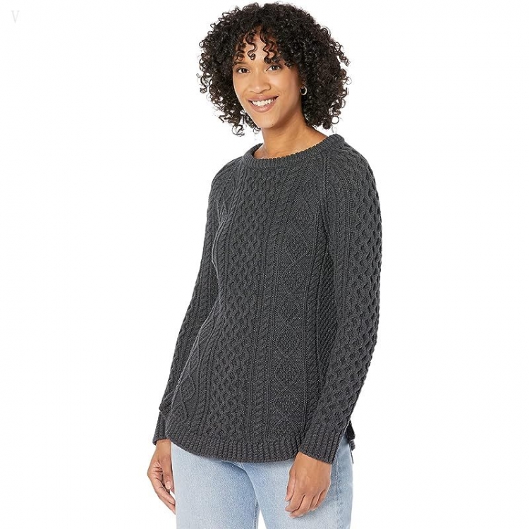 L.L.Bean Signature Cotton Fisherman Tunic Sweater Charcoal Heather ID-Vk0nd7j5 - Click Image to Close