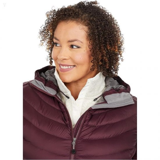 L.L.Bean Plus Size Ultralight 850 Down Hooded Coat Dark Plum ID-Upj3MA1Q