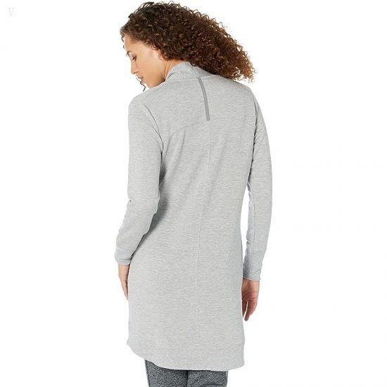 L.L.Bean SoftFlex Long Open Cardigan Gray Heather ID-OyAoR0Ki