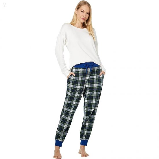 L.L.Bean Scotch Plaid Flannel Sleep Joggers Dress Gordon ID-98535Iir